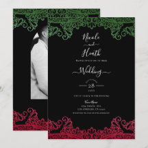 Green & Red Lace Elegante Fiesta Black Wedding