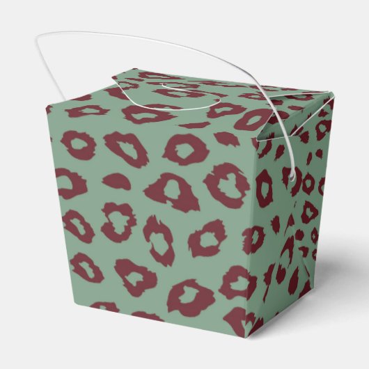 Green Red Leopard Print Geschenkschachtel (Rückseite)