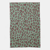 Green Red Leopard Print Geschirrtuch (Vertikal)