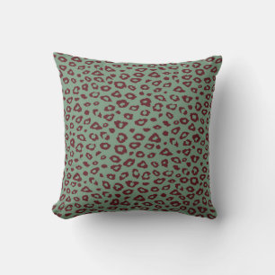 Green Red Leopard Print Kissen