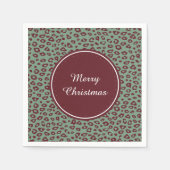 Green Red Leopard Print Serviette (Vorderseite)