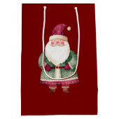 Green Red MerChristmas Santa Mittlere Geschenktüte (Rückseite)