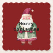 Green Red MerChristmas Santa Untersetzer (Vorderseite)