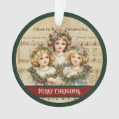 Green Red Merry Christmas Ornament Angel Keepsake (Vorderseite)