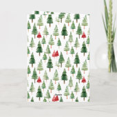Green Red Merry Christmas Trees Karte (Rückseite)