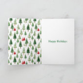 Green Red Merry Christmas Trees Karte (Innenseite)
