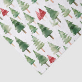 Green Red Merry Christmas Trees Seidenpapier (Ausschnitt)