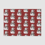 Green Red Merry Christmas Trees Snowman Seidenpapier<br><div class="desc">Rot grün Weihnachtsbaumen Schneemann</div>