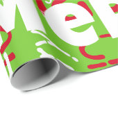 Green Red Merry Weihnachten Wiederholung Wort Geschenkpapier (Rolleneckpunkt)