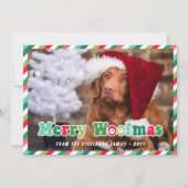 Green Red Mint Retro Merry Woofmas Weihnachten (Vorderseite)
