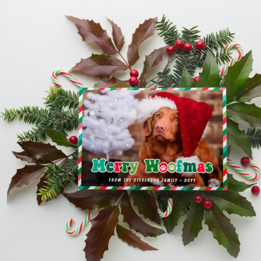 Green Red Mint Retro Merry Woofmas Weihnachten