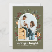 Green Red Mod Arch Frame Family Foto Weihnachten (Vorderseite)