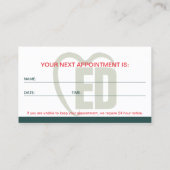 Green Red Modern Formal Branding Dental Visitenkarte (Rückseite)