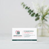 Green Red Modern Formal Branding Dental Visitenkarte (Stehend Vorderseite)