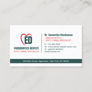 Green Red Modern Formal Branding Dental Visitenkarte