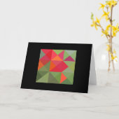Green Red Orange QuilSquare Note Card Karte (Gelbe Blume)