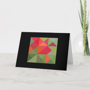 Green Red Orange QuilSquare Note Card Karte