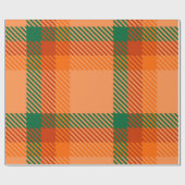 Green, Red, Orange und Beige Tartan Kariert schott Geschenkpapier (Flach)