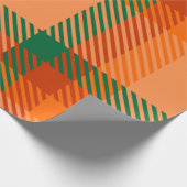 Green, Red, Orange und Beige Tartan Kariert schott Geschenkpapier (Ecke)
