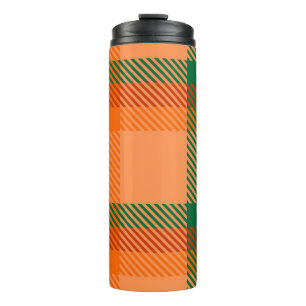 Green, Red, Orange und Beige Tartan Kariert schott Thermosbecher