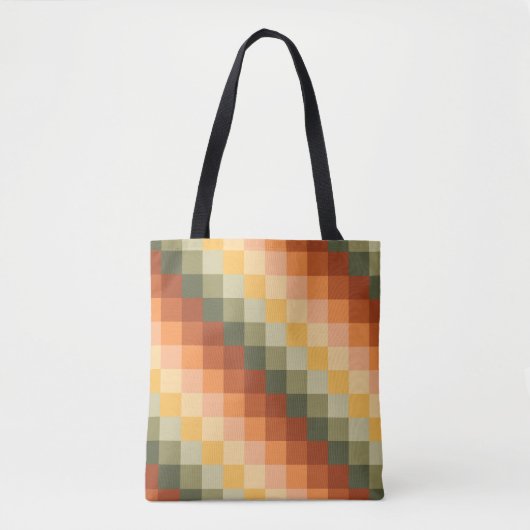 GREEN RED ORANGE YELLOW GEOMETRIC PATTERS TASCHE (Vorderseite)