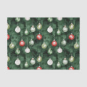 Green Red Ornaments Christmas Seidenpapier (Vorderseite)