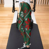 Green Red Pattern Ultra Soft Womens Christmas Gift Leggings