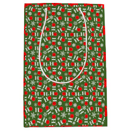 Green Red Pickleball Weihnachten Ho Ho Ho Ho Snowf Mittlere Geschenktüte