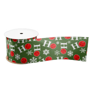 Green Red Pickleball Weihnachten Ho Ho Ho Ho Snowf Satinband