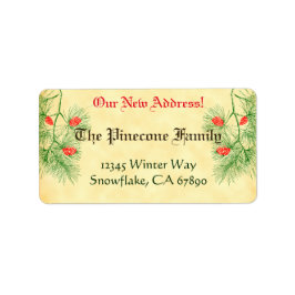 Green Red Pine Custom Holiday neue Adressfelder Adressaufkleber