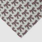 Green Red Plaid Stripes Bows Christmas Seidenpapier (Ausschnitt)