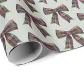Green Red Plaid Stripes Christmas Geschenkpapier (Rolleneckpunkt)
