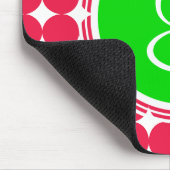 Green & Red Polka Dot Monogram Mousepad (Ecke)