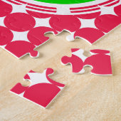 Green & Red Polka Dot Monogram Puzzle (Seite)