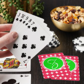 Green & Red Polka Dot Monogram Spielkarten (In Situ)