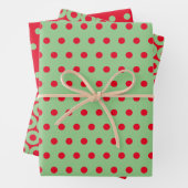 Green Red Polka Dots Minimal einfach Geschenkpapier Set (Beispiel)