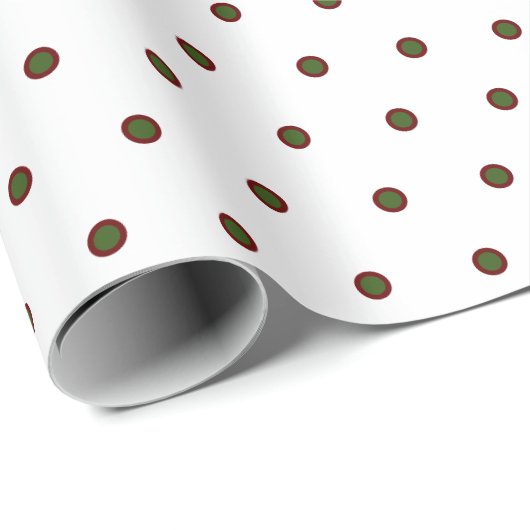 Green Red Polka Dots Weihnachtswrapping Paper Geschenkpapier (Rolleneckpunkt)