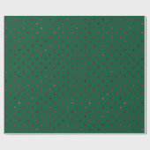 Green Red Punkt Metallic Pattern Holiday Geschenkpapier (Flach)
