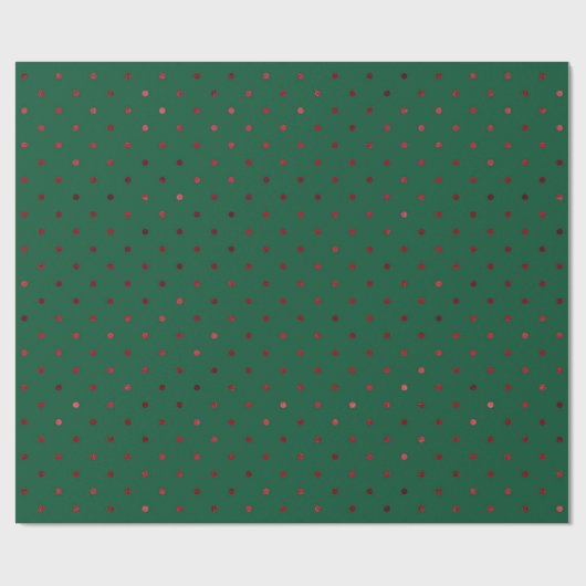 Green Red Punkt Metallic Pattern Holiday Geschenkpapier (Flach)