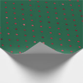 Green Red Punkt Metallic Pattern Holiday Geschenkpapier (Ecke)