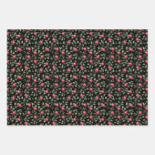 Green Red Schwarz-weiß Watercolor Weihnachtsfeiert Geschenkpapier Set (Vorderseite 3)