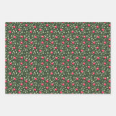 Green Red Schwarz-weiß Watercolor Weihnachtsfeiert Geschenkpapier Set (Vorderseite)