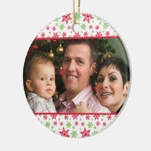 Green Red Snowflake Patches Weihnachtsgeschenk Fot Keramik Ornament (Links)