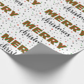 Green Red Striped Frohe Weihnachtsstars Geschenkpapier (Ecke)