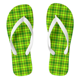 Green Red Tartan Checkered Kariert Pattern-55788 Badesandalen