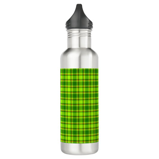 Green Red Tartan Checkered Kariert Pattern-55788 Edelstahlflasche (Links)