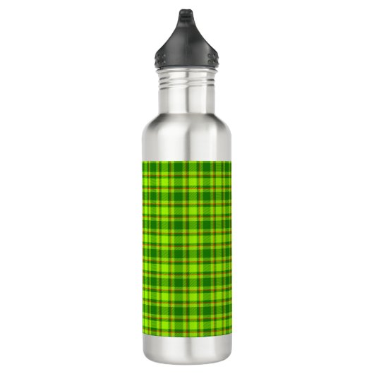 Green Red Tartan Checkered Kariert Pattern-55788 Edelstahlflasche (Rechts)