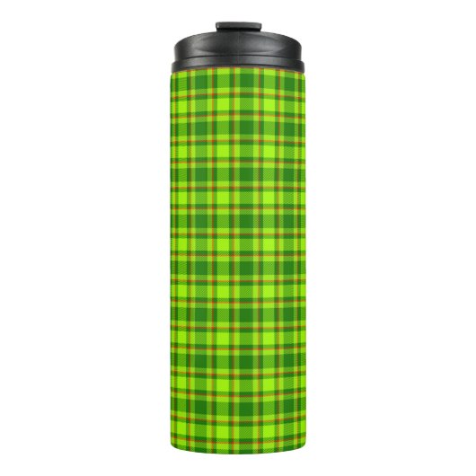 Green Red Tartan Checkered Kariert Pattern-55788 Thermosbecher (Vorderseite)