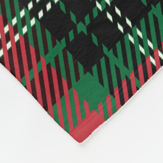 Green & Red Tartan Fleecedecke (Ecke)