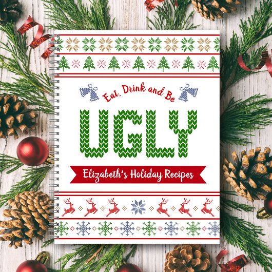 Green Red Ugge Weihnachts Sweater Rezept Kochbuch Notizblock